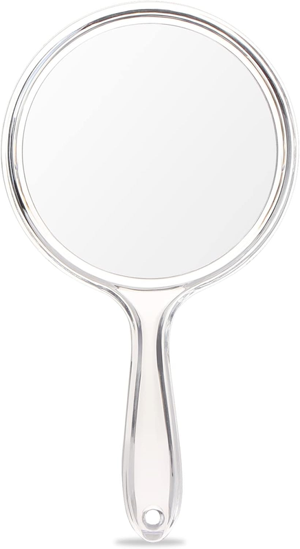 Hand Mirror, Double-Sided Handheld Mirror 1X/3X Magnifying Mirror with Handle, P