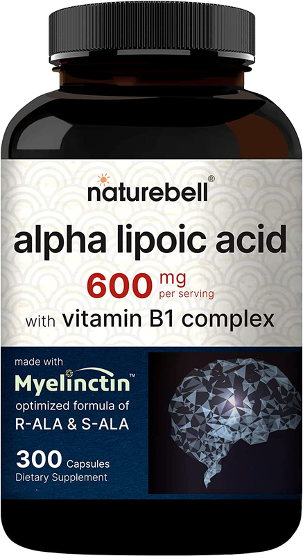 NatureBell Alpha Lipoic Acid 600mg Per Serving | 300 Capsules - with Vitamin B1
