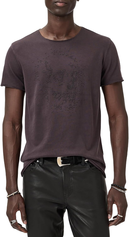 John Varvatos Men's Beaded Skull Tee