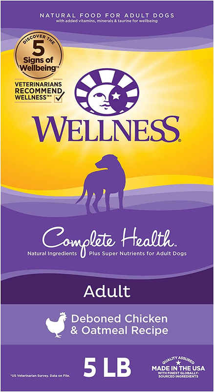 Chicken & Oatmeal, 5-Pound Bag, Wellness Complete Health Natural Dry Dog Food...