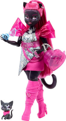 Monster High Catty Noir Doll Werecat with Pet Cat Amulette & Accessories New Toy