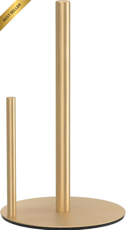 Paper Towel Holder Gold Kitchen Roll Holder, Premium Stainless Steel for Organiz
