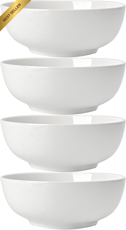 Cereal Bowls, 45Oz | 1.35L Large Bone Ceramic Soup Bowl Set of 4 for Serving Sal