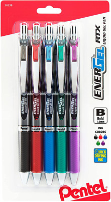 Pen De Gel Liquido Rtx Retractil Linea En Negrita Punta De Metal Paquete Tinta