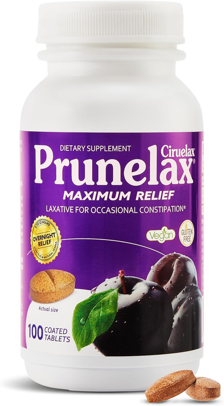 Prunelax Ciruelax Laxative Tablets Natural Senna 100ct Vegan G...