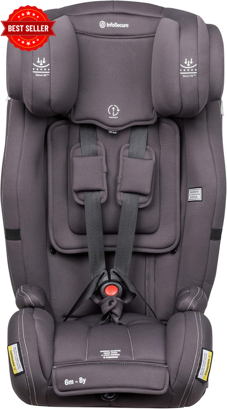 Accomplish Air Forward Facing Car Seat 6 Months to 8 Years, Grey | Cafetek Fabri