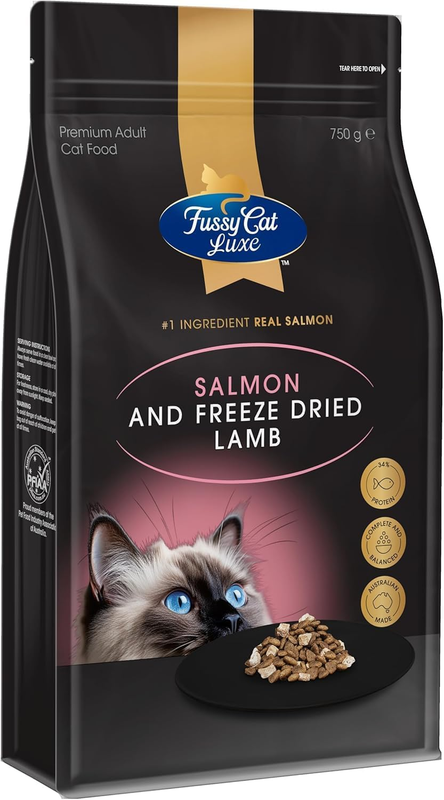 Luxe Dry Cat Food, Salmon & Freeze-Dried Lamb, 750G