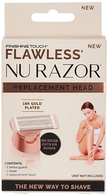 Brand NEW Finishing Touch Flawless NU Razor Replacement Head 18K Gold Plated