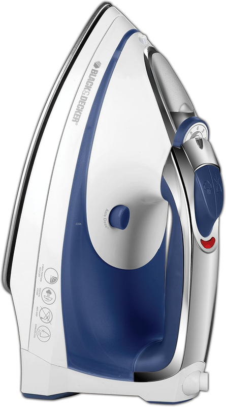 Advantage Steam Iron, Nonstick Stainless Steel Clothing Iron, White/Blue, IR1070