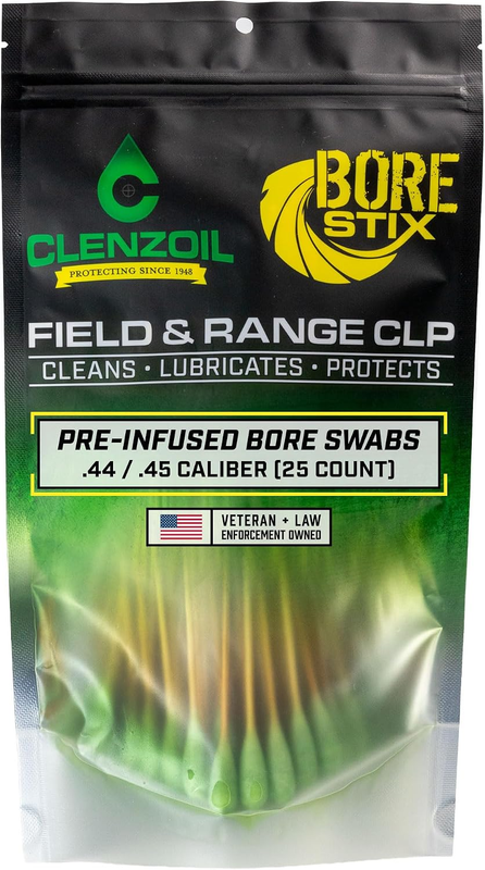 Clenzoil Field & Range Bore Stix | Pre-Saturated Gun Cleaning Cotton Swabs | Cal