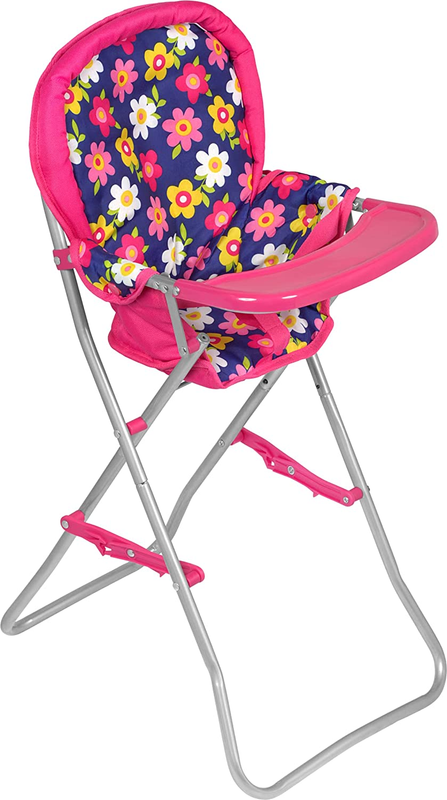 Fash N Kolor - Baby Doll High Chair with Tray, Fits up to 18 Inch Baby Dolls, Fl