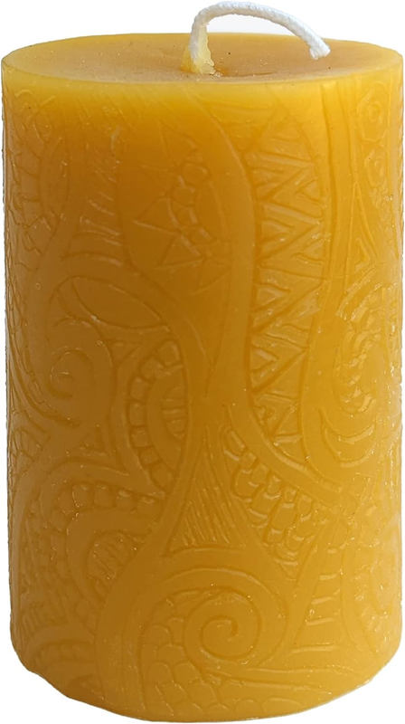 100% Pure Beeswax Pillar Candle 24-Hour Burn 2X3 Honey Scent