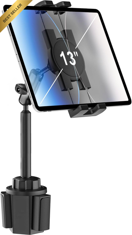 Cup Holder Tablet Holder for Car Mount - [Metal Arm] Heavy Duty Adjustable Car C