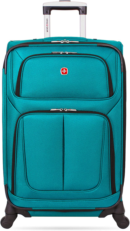 Sion Softside Expandable Roller Luggage, Teal, Checked-Medium 25-Inch
