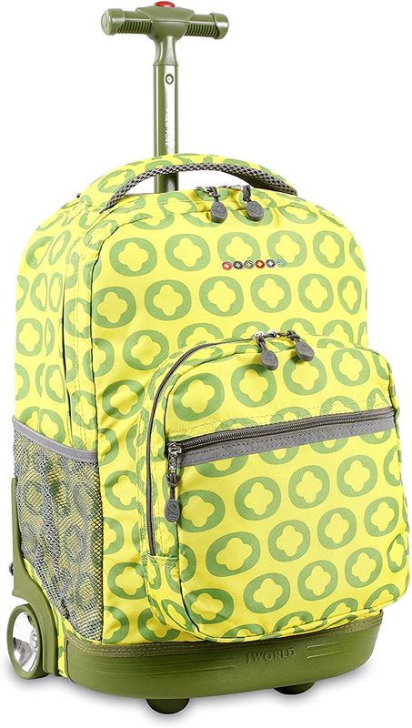 . Roller Bag With Wheels, Lime Logo, 18"