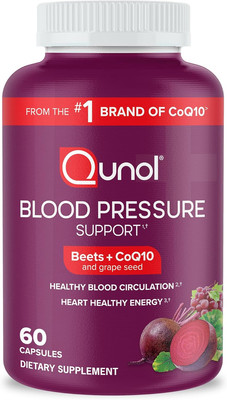 Qunol Blood Pressure Support, 3 in 1 Beets + Coq10 + Grape Seed Extract, Beet Ro