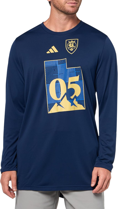 Adidas Mens Real Salt Lake Pre-Game Long Sleeve T-Shirt