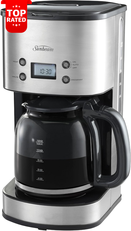 12 Cup Programmable Drip Coffee Maker Auto Brew 1.5L Stainless Steel Black