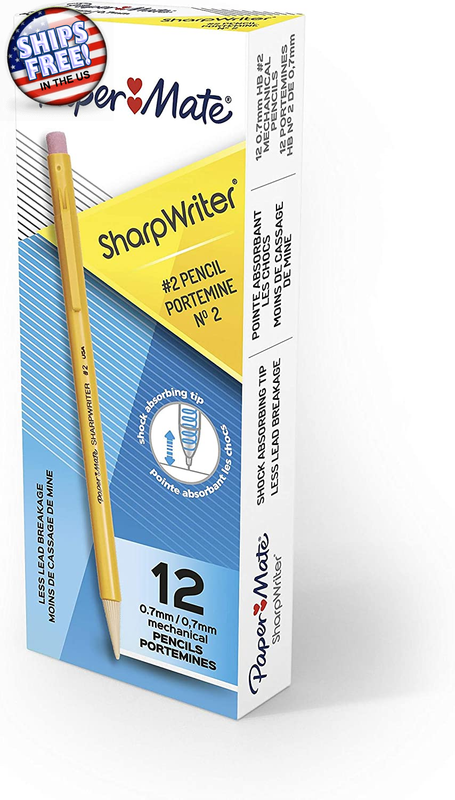 Sharpwriter Mechanical Pencils, 0.7 Mm HB #2 Lead, 12 Count