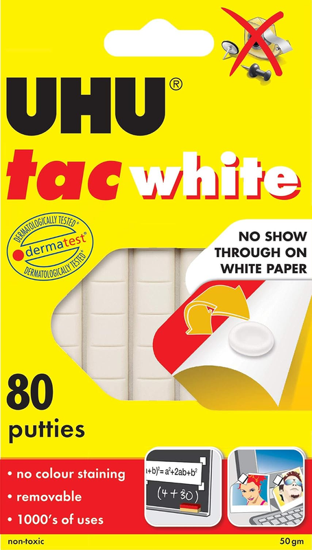 Re-Usable Tac 80 Adhesive Putties, White, (33-39565)
