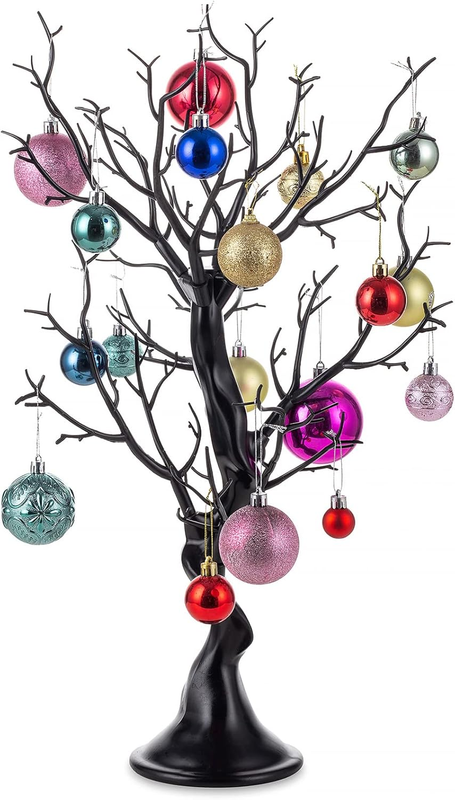 Black Artificial Easter Tree - 22.8In Tall Christmas Ornament Display Manzanita