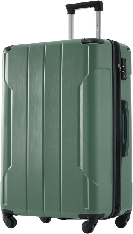 Merax 28 Inch Checked-Large Luggage with Wheels Aluminum All