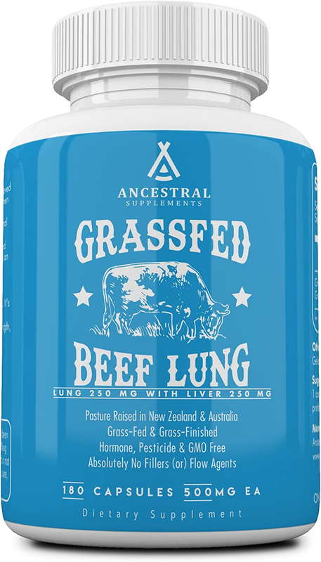 Grass Fed Beef Lung Supplement with Liver, 500Mg, Lung and Liver Supplement Supp