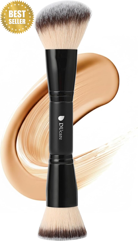 Foundation Brush Contour Bronzer Double Ended Makeup Brush for Blending Liquid P