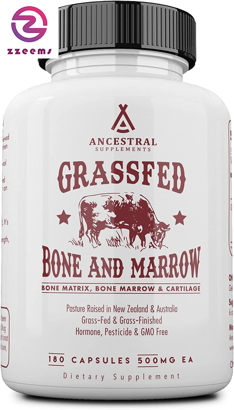 Grass Fed Beef Bone and Marrow Supplement, 3000Mg, Skin, Oral Health, and Joint