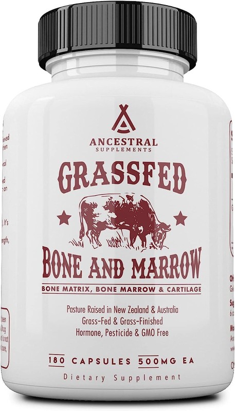 Grass Fed Beef Bone and Marrow Supplement, 3000Mg, Bone, Skin, Oral Health, and