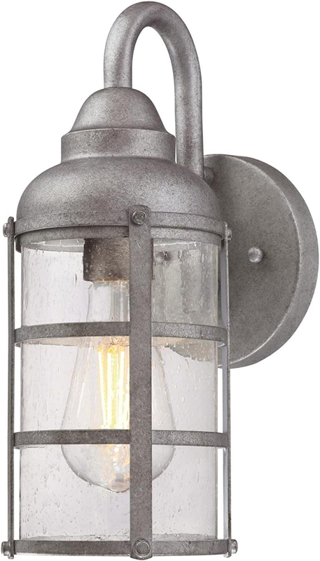 Lighting 6357700 Rezner One-Light, Galvanized Steel Finish with Cl