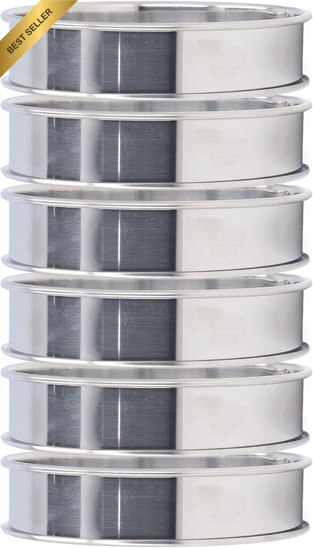 6 Pack Stainless Steel Crumpet Rings - Professional Baking Molds for English Muf