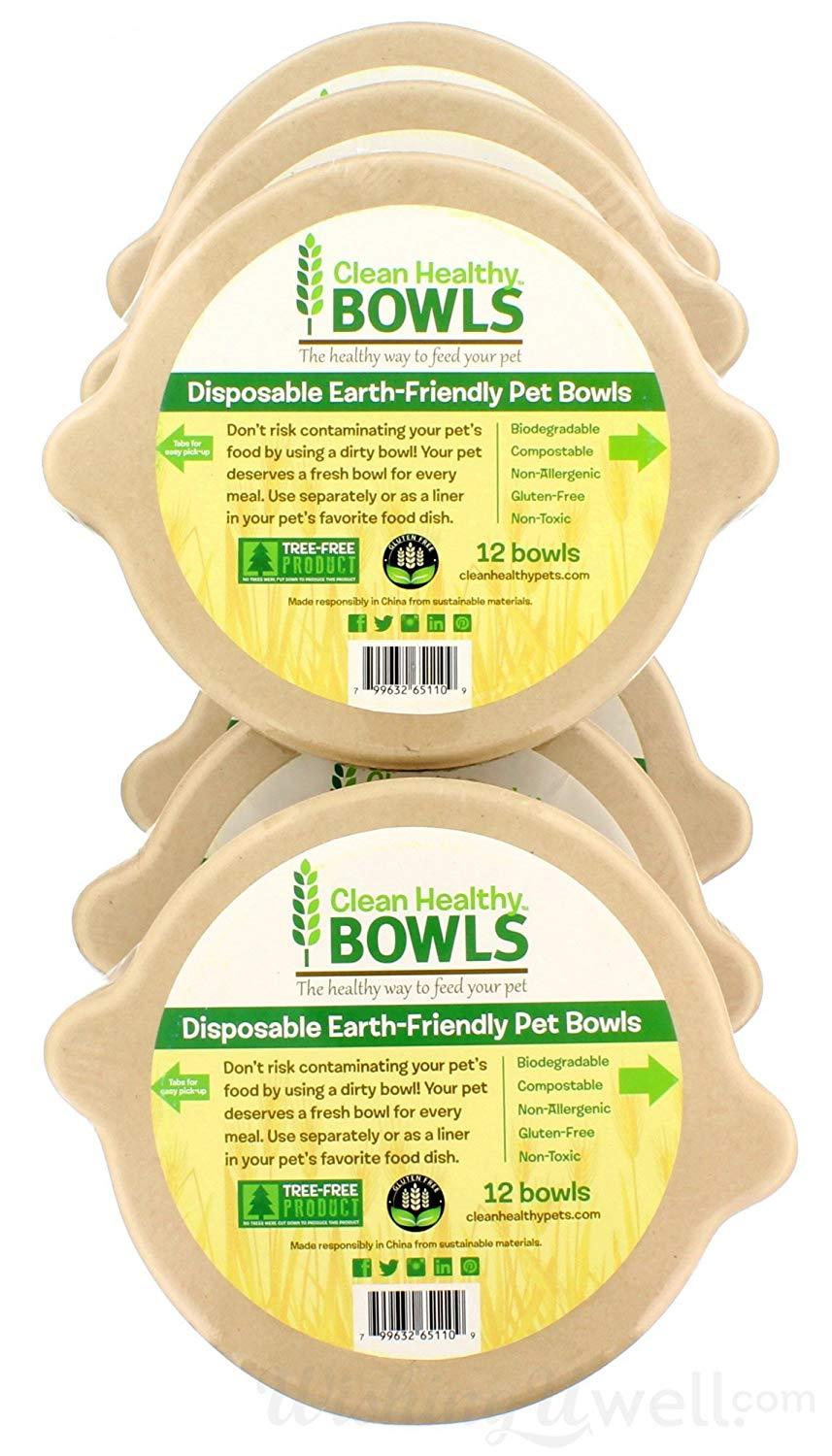 Clean Healthy Bowls Disposable Earth-Friendly Pet Bowls, lot of 132 bowls