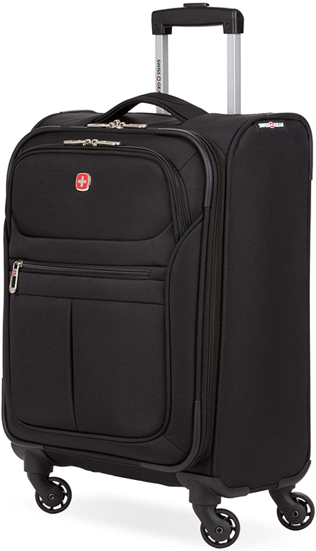 With Spinner Wheels, Black, Carry-on 18-inch