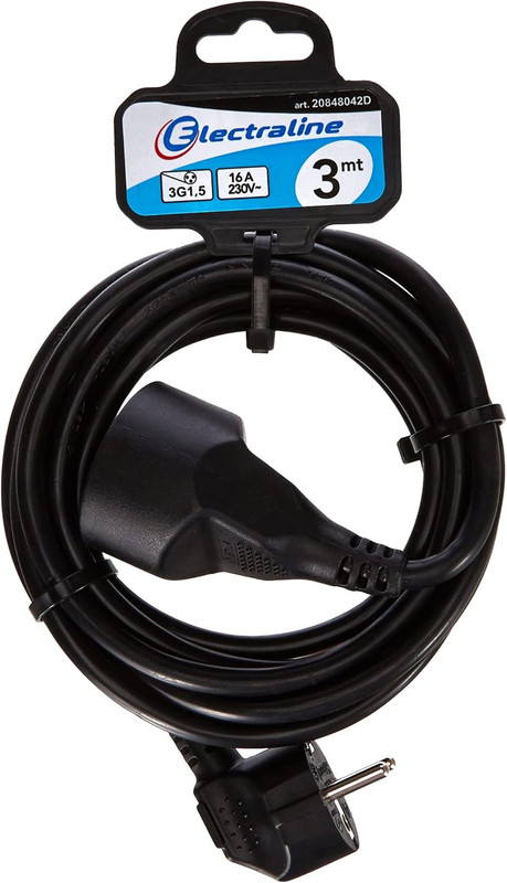 20848042d Rallonge Prolongateur ÃLectrique 3 M 16a - Section 3g1,5 MmÂ² Noir