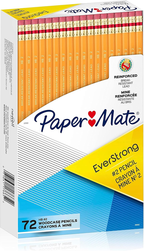 Paper Mate Everstrong #2 Pencils, Reinforced, Break-Resistant Lead When Writing,