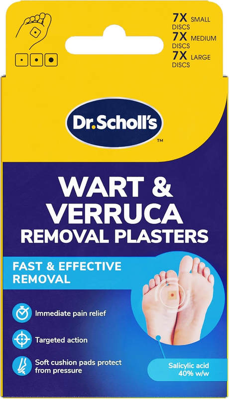Wart and Verruca Removal Plasters, Pack of 21, Fast and Effective Verruca Treatm