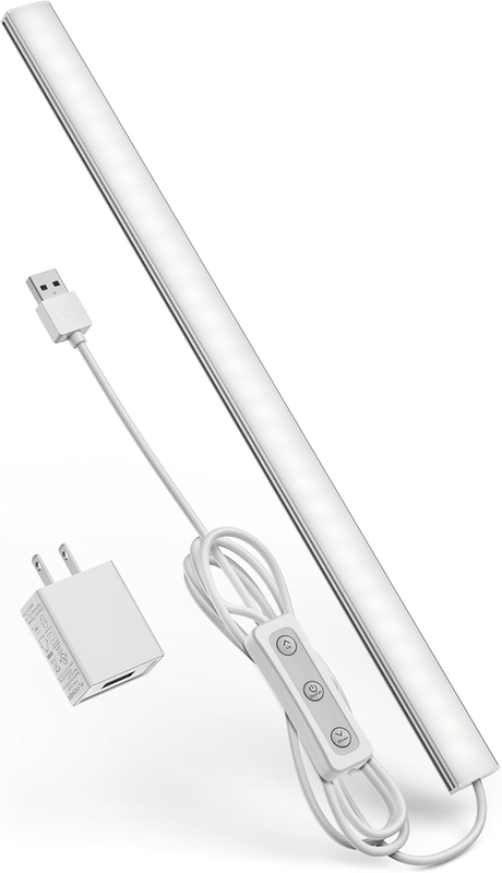 Plug-in Under Cabinet Lighting, 12 Inch USB Led Closet Light Bar, 6000K Cold Whi
