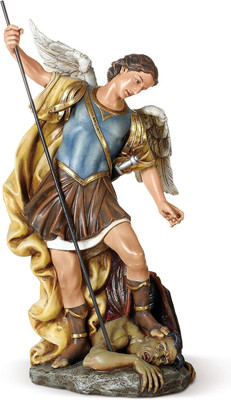 by Roman - St. Michael Figure on Base, 14'' Scale Renaissance Collection, 15.5'' H