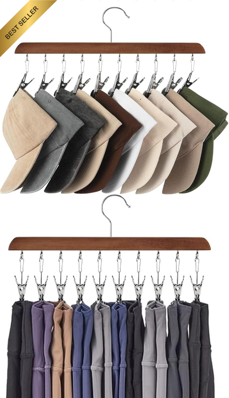 2 Pack Hat Organizer Hangers Space Saving Closet Storage for Caps Pants