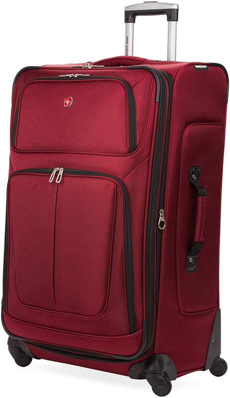 Sion Softside Expandable Roller Luggage, Burgundy, Checked-Large 29-Inch