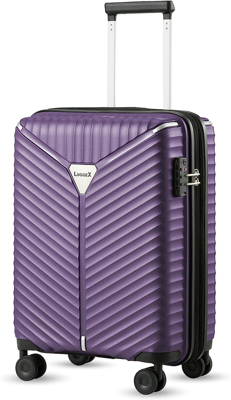 LUGGEX Carry on Luggage Airline Approved 20-Inch - PP Hard Shell Purple Luggage