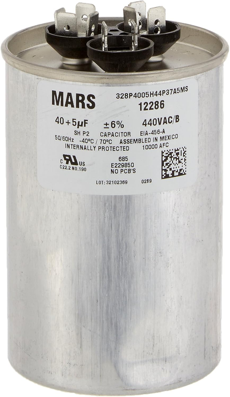 Dual Capacitor 40 + 5 Uf MFD X 440 VAC for Genteq 12286