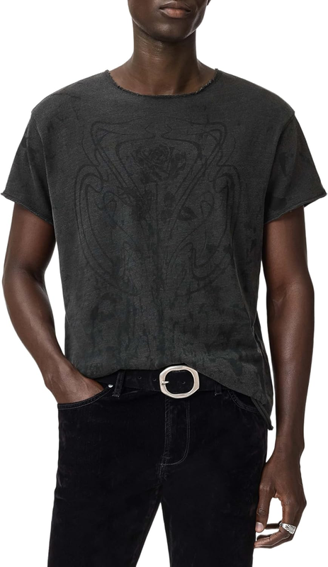 John Varvatos Mens Framed Rose Tee