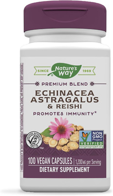 Nature's Way Echinacea Astragalus & Reishi, Immune Support, 100 Capsules