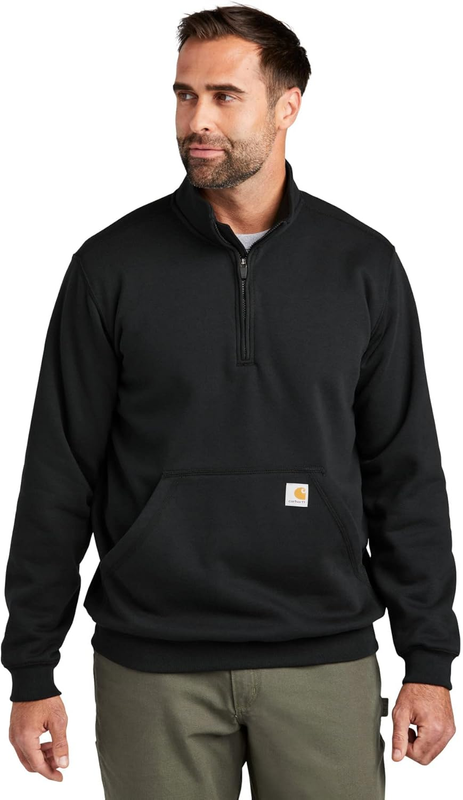 Carhartt Men's 105294 Loose Fit Midweight Quarter Zip Mock Neck Sweatshirt