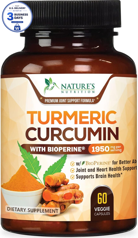 Turmeric Curcumin with Black Pepper Dietary Supplement 60 Capsules