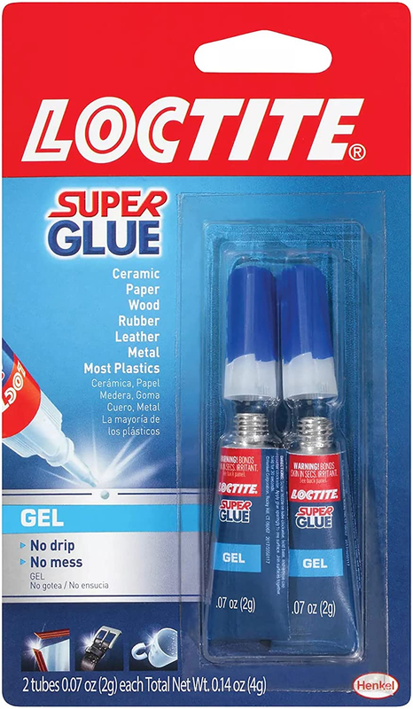Loctite Super Glue Gel Tube, Clear Superglue, 0.07 fl oz Bottle, Pack of 2