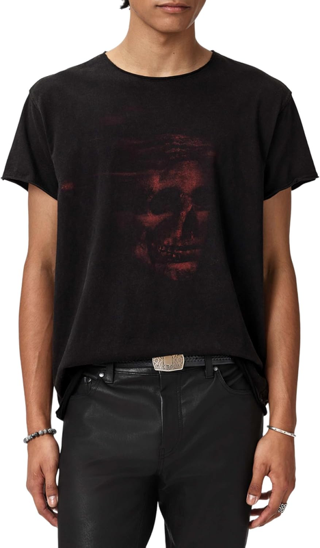 John Varvatos Mens Skull Sculpture Tee