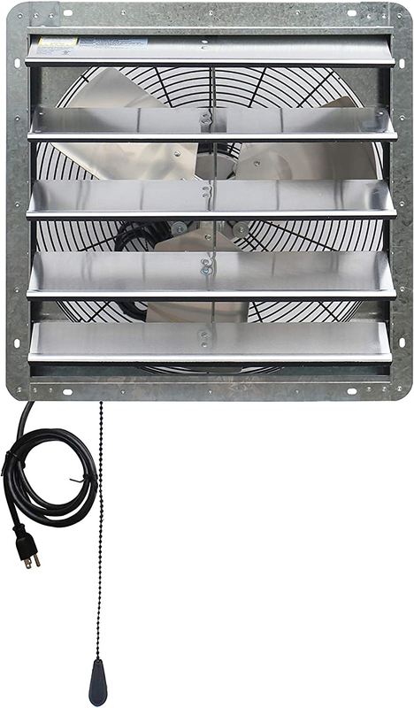Wall Mounted Shutter Exhaust Thermostat Control-3 Speeds Vent Fan for Home Attic